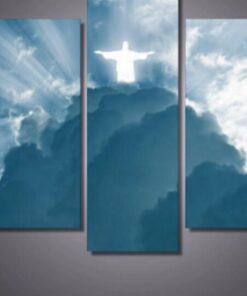 Jesus 2nd Coming Clouds Five Piece No Frame Canvas Multi Panel Home Decor Art