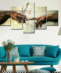 Michelangelo Creation Adam Five Piece No Frame Canvas Multi Panel Home Decor Wall
