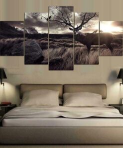 Fantasy Deer Antlers Tree Five Piece No Frame Canvas Multi Panel Home Decor Art