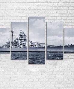 Navy Destroyer WW2 Military Five Piece No Frame Canvas Multi Panel Home Decor