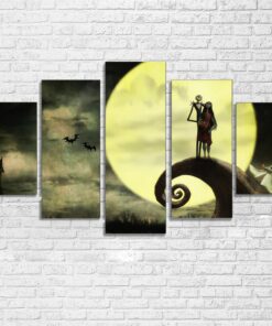 Nightmare before Christmas Five Piece No Frame Canvas Multi Panel Home Decor Wall