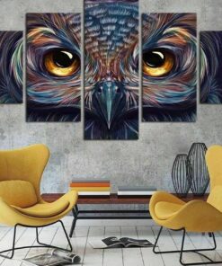 Owl Abstract Animal Five Piece No Frame Canvas Print Home Decor Wall Art 5