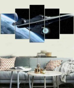 Enterprise Star Trek Final Front Five Piece No Frame Canvas Multi Panel Home Decor