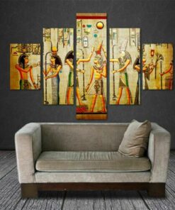 No Frame Egyptian Hieroglyphics Five Piece Canvas Multi Panel Home Decor Art
