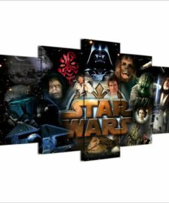 No Frame Star Wars Characters Montage Five Piece Canvas Multi Panel Home Decor Art