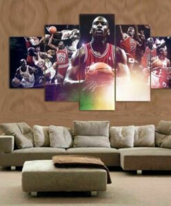 No Frame Michael Jordan Montage Five Piece Canvas Multi Panel Home Decor Art