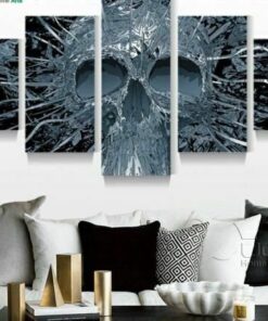 No Frame Skull Abstract Art Five Piece Canvas Multi Panel Home Decor Art