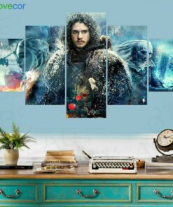 No Frame Jon Snow Game of Thrones GOT Five Piece Canvas Multi Panel Home Decor Art