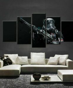 No Frame Star Wars Stormtrooper Black Five Piece Canvas Multi Panel Home Decor Art