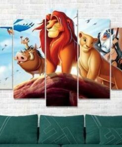 No Frame Lion King Kids Room Five Piece Canvas Multi Panel Home Decor Art 5