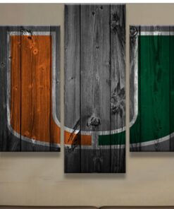 No Frame Miami Hurricane College Five Piece Canvas Multi Panel Home Decor Art