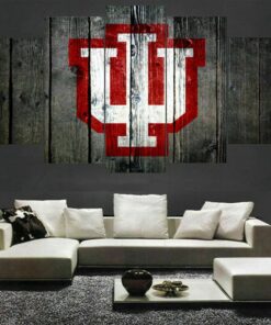 No Frame Indiana Hoosiers Barnwood LK Five Piece Canvas Multi Panel Home Decor Art