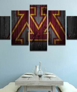 No Frame Minnesota Gophers College Five Piece Canvas Multi Panel Home Decor Art