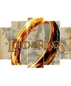 No Frame Lord of the Rings Map Ring Five Piece Canvas Multi Panel Home Decor Art