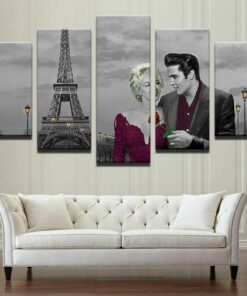 No Frame Elvis Monroe Paris Five Piece Canvas Multi Panel Home Decor Art