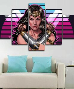 No Frame Wonder Woman Marvel Five Piece Canvas Multi Panel Home Decor Art 5