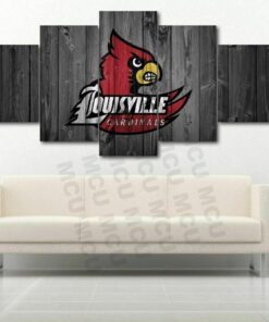 No Frame Louisville Cardinal Barnwood Five Piece Canvas Multi Panel Home Decor Art