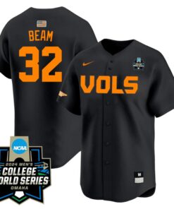 Drew Beam Jersey #32 Tennessee Volunteers 2024 College World Series Patch NCAA Baseball Stitched