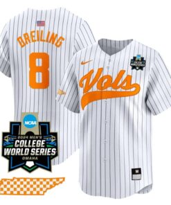 Dylan Dreiling Jersey #8 Tennessee Volunteers 2024 College World Series NCAA Baseball Pinstripe