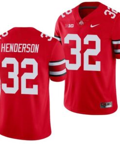 Ohio State Buckeyes #32 TreVeyon Henderson Football Jersey Scarlet