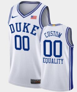 Custom Duke Blue Devils Jersey Name and Number Equality College Basketball White