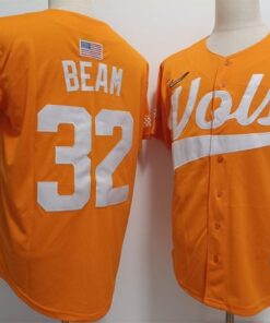 Drew Beam Jersey Tennessee Volunteers #32 Orange With Name NCAA Baseball