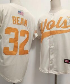 Drew Beam Jersey Tennessee Volunteers #32 White With Name NCAA Baseball