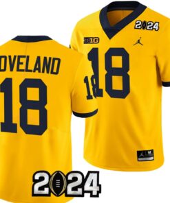 Colston Loveland Jersey #18 Michigan Wolverines 2024 Football National Championship Playoff Yellow