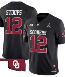 Drake Stoops Jersey #12 Oklahoma Sooners Vapor Limited College Football Stitched Black