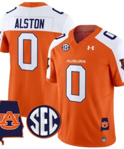 Damari Alston Jersey #0 Auburn Tigers SEC Patch Vapor Limited College Football Orange Alternate