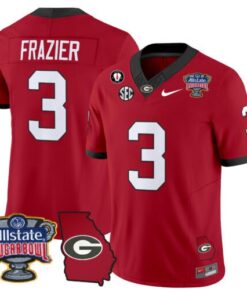 Nate Frazier Jersey #3 Georgia Bulldogs 2025 Sugar Bowl Patch Vapor Red