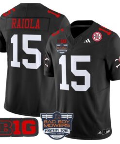 Dylan Raiola Jersey #15 Nebraska Cornhuskers 2025 Pinstripe Bowl Black