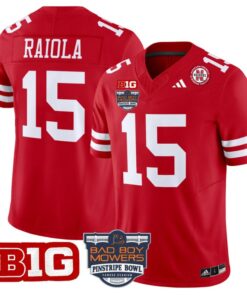 Dylan Raiola Jersey #15 Nebraska Cornhuskers 2025 Pinstripe Bowl Scartlet
