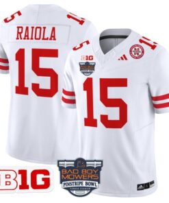 Dylan Raiola Jersey #15 Nebraska Cornhuskers 2025 Pinstripe Bowl White