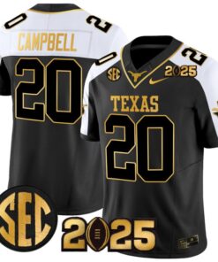 Earl Campbell Jersey #20 Texas Longhorns 2025 CFP Final Patch Alternate