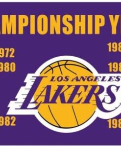 Los Angeles Lakers Championship Years Flag 3X5Ft Polyester Banner USA Digital Print