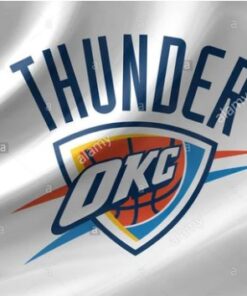 Oklahoma City Thunder White Flag 3X5Ft Polyester Banner USA Digital Print