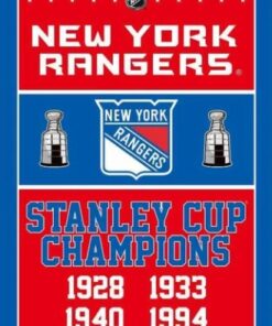 New York Rangers Flag 4 Times Stanley Cup Champions 3X5Ft Polyester Digital Print Banner USA