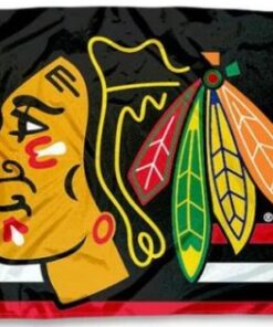 Chicago Blackhawks Black Flag 3X5Ft Polyester Digital Print Banner USA