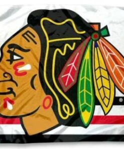 Chicago Blackhawks White Flag 3X5Ft Polyester Digital Print Banner USA
