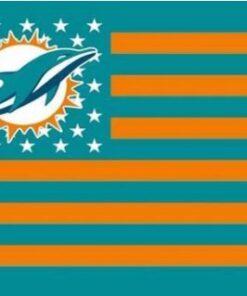 Miami Dolphins Star and Stripes Flag 3X5 Ft Polyester Banner USA 90x150cm