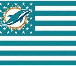 Miami Dolphins Star and Stripes US Flag 3X5 Ft Polyester Banner USA 90x150cm