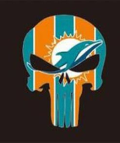 Miami Dolphins Football Skeleton Flag 3X5 Ft Polyester Banner USA 90x150cm