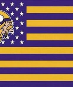 Minnesota Vikings Star and Stripes Flag 3X5 Ft Polyester Banner USA 90x150cm