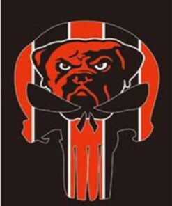 Cleveland Browns Skull Vertical Flag 3X5 Ft Polyester Banner USA 90x150cm
