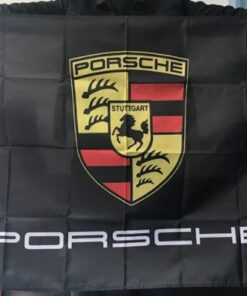 Porsche Flag Black 3X5 Ft Polyester Banner USA 90x150cm