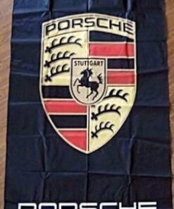 Porsche Flag Black Vertical 3X5 Ft Polyester Banner USA 90x150cm