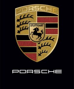 Porsche Flag Black White Vertical 3X5 Ft Polyester Banner USA 90x150cm