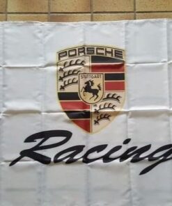 Porsche Flag Black White Racing 3X5 Ft Polyester Banner USA 90x150cm