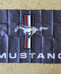 Ford Mustang Grey Flag 3X5 Ft Polyester Banner USA 90x150cm